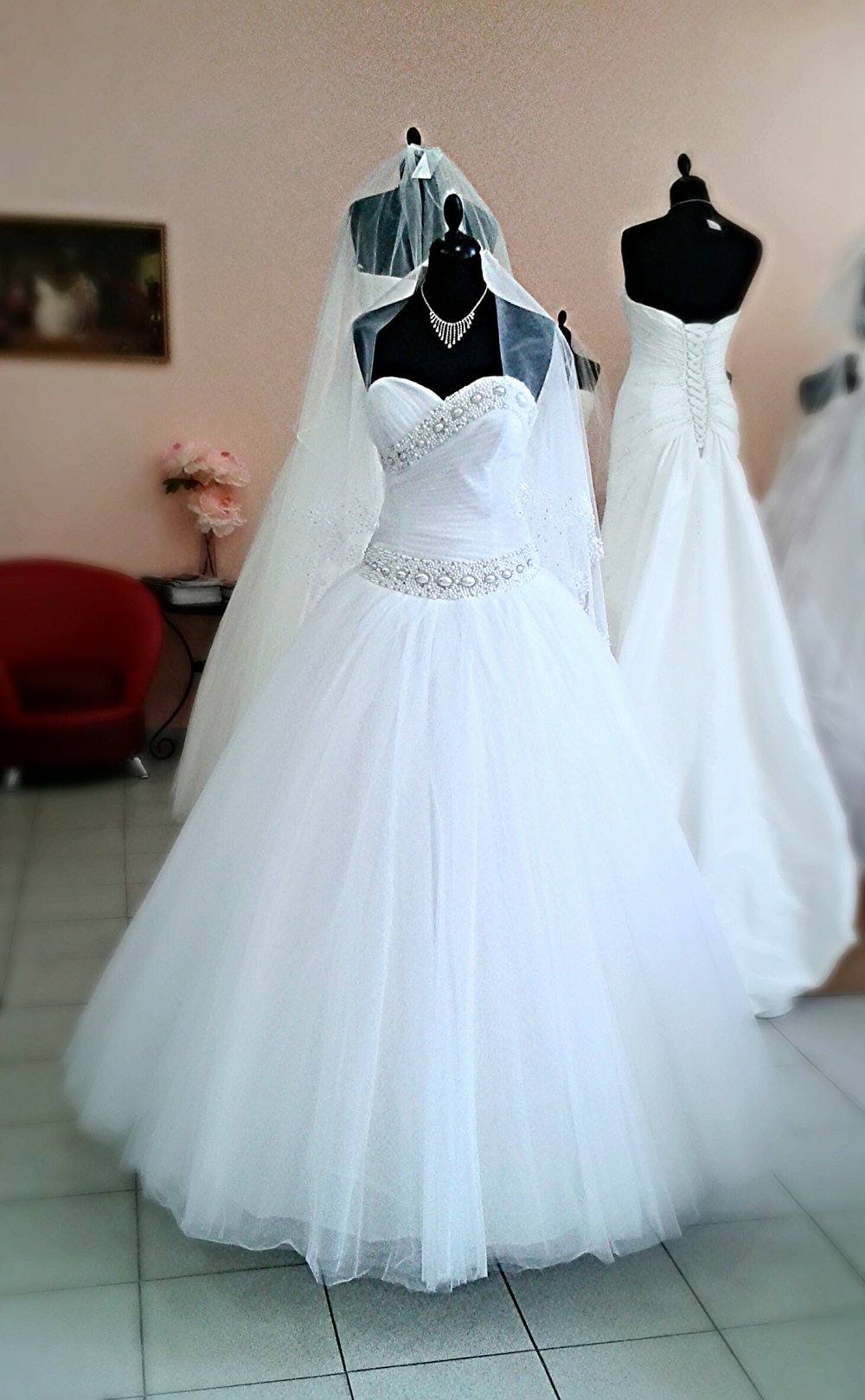 Свадебное платье "Оксана", цвет белый, размер 46.