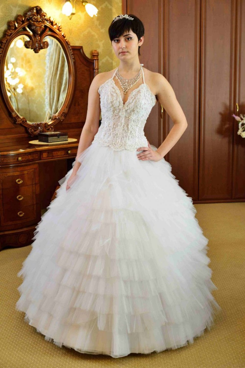Свадебное платье "Лебедушка", цвет белый, размер 44. Корсет и юбка.